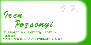 iren pozsonyi business card